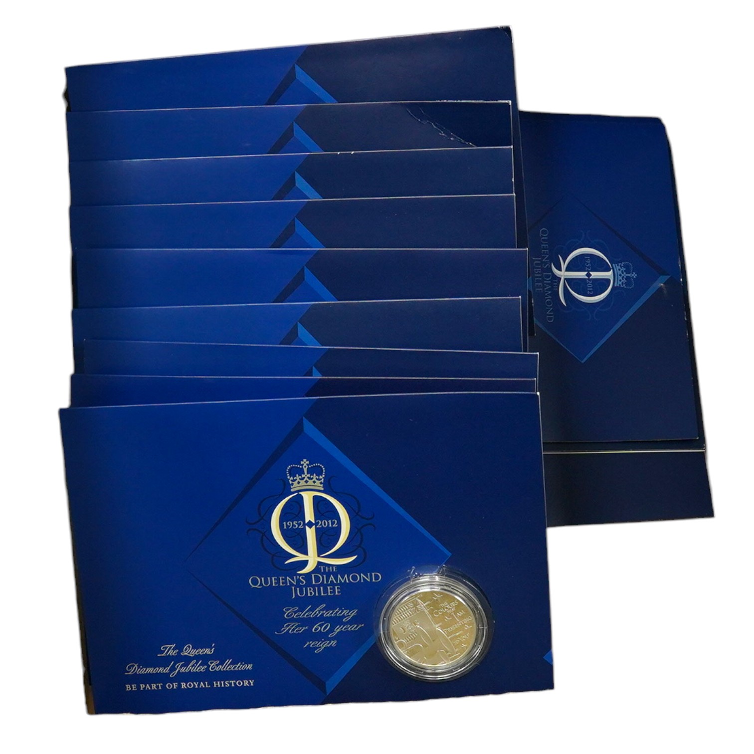 Royal Mint, QEII, the Queen’s Diamond Jubilee 2012, nine commemorative proof silver coins, each 28.28 g